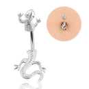Stainless Steel Lizard Navel Belly Button Ring Bar Women Body Piercing Jewelr BX