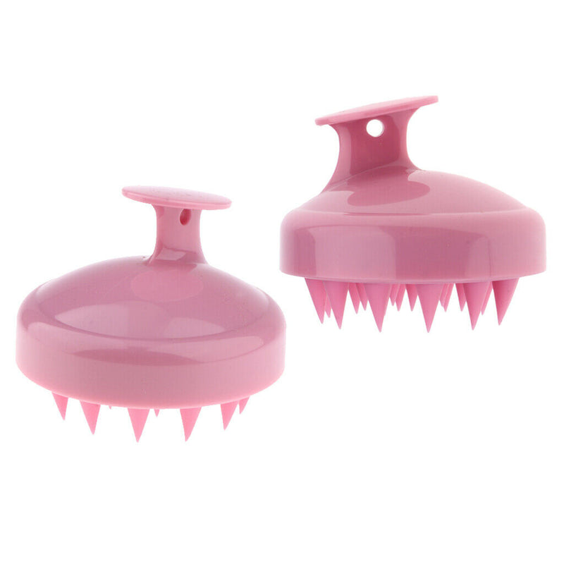 2 Pieces Soft Scalp Massager Body Wash Shampoo Brush For Deep Cleaning Pink