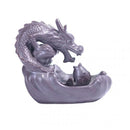 Glazed Chinese Dragon Backflow Incense Burner Cones Stick Holder Ornament a