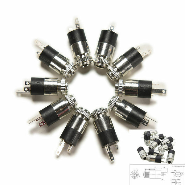 10Pcs PJ-392 3 Pin 3.5mm Stereo Headphone Audio Video Jack Socket LJ