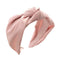 Women Headband Knot Solid Wide-brimmed Fabric Girl Hair Accessories (Pink) A#S