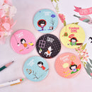 1 Pcs Cute Mirror Personality Fashion Portable Round Mirror Mini Makeup Mirror