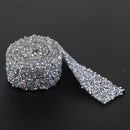 1 Yard Bling Crystal Rhinestone Applique Trims Iron on for Bridal Belt Dress
