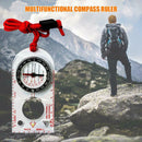 Multi-functional Outdoor Hiking Camping Travel Compass Feet Map Ruler Scale