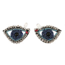 Handmade Embroidery Eyes Rhinestone Bead Patch Sew on Cloth Beading Applique