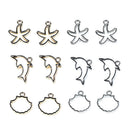 30pcs Mixed Dolphin Shell Stars Charms Acrylic Pendant DIY Jewelry Findings