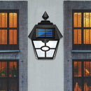 Retro Hex LED Flame Lamp Plastic Solar Energy Waterproof IP65 Courtyard Garden O