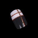 24Pcs Acrylic false french nails full finger nail art cover manicure+2g gel M&E
