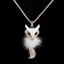 Women Sweater Necklace Diamond Long Chain Owl Fox