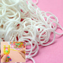 For Fashion Charm Loom DIY Bracelet 600pcs Rubber Bands White +24 Clips Tool