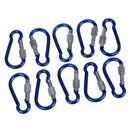 10 x Aluminum Alloy S Carabiner Hook Clasp Hook Connector Blue F4I5