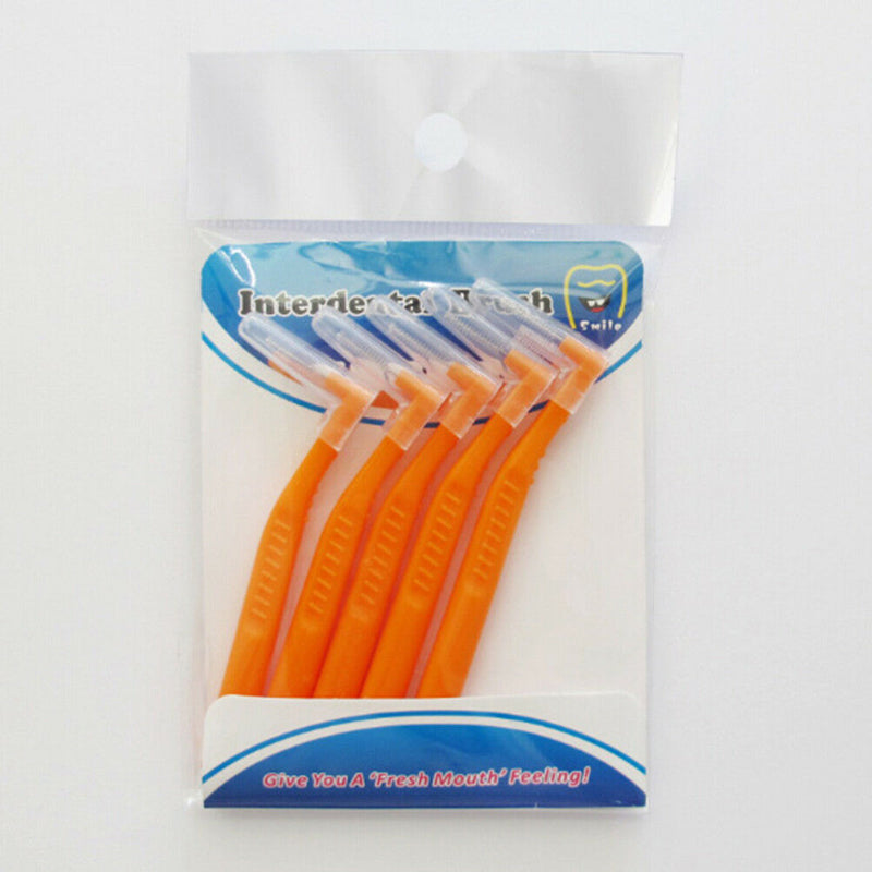 5Pcs L shaped interdental brush toothbrushes soft dental interdental oral car Gn