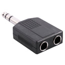 Mono 6.35mm Male Plug to Dual 6.35mm Female Socket Splitter Adapter Connect Y7S3