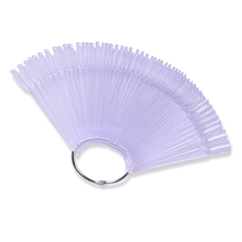 1Set False Nail Tips Nature Fan Finger Full Card Nail Art Display Practice  A9E8