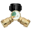 Propane Y-Splitter Tee Adapter Connector With Propane Tank Gauge Level Indi