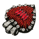 3pcs Beaded Crystal Heart Badge Appliques Patch Sew on Patch DIY Accessories