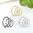 9Pcs/set Body Piercing Jewellery Nose Ring Hoop Earrings Stud Stainless Steel