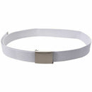 Unisex Plain Webbing Canvas Metal Buckle Belt White