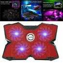 LED Laptop Cooling Pad Quiet 4 Fans Retractable Bracket Stand Tilt 1400RPM