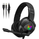 K19 RGB LED Light Over-ear Headphone Gaming Calling Computer Wired Gamer Headset