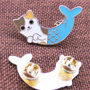 Lovely Cat Fish Mermaid Collar Pins Badge Corsage Cartoon Brooch Jewelry Gift