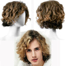 Handsome Quiff Wig for Men's Male Hairdo Can restyle Short Curly Hair Wig Toupee