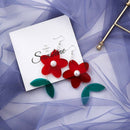 Fashion Women'S Pendant Earrings Japanese And Korean Girls Sweet Acrylic Fl