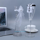 2pcs Bride Groom Dress Wedding Party Wine Glass Champagne Cup Cover Decorations