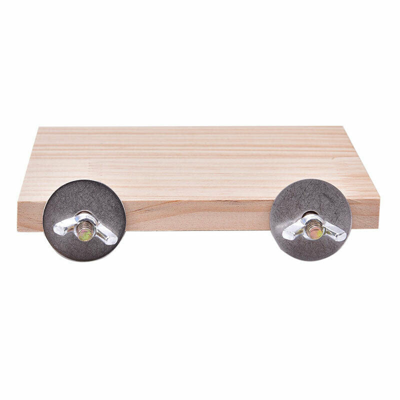 Parrot Bird Standing Platform Wood Square Cage Board Hamster Pet Budgie ToyB Gw