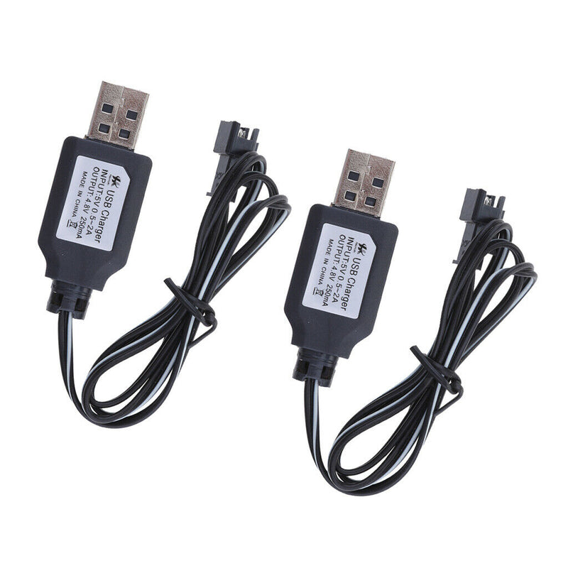 2pcs DC 4.8V 250mA USB Charging Cable - SM Female Plug Cable for RC Car, RC
