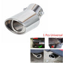 Car Universal Round Bend Stainless Steel Chrome Exhaust Tail Muffler TipPipeA FT
