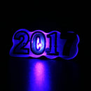 2017 Style LED Flashing Light Up Badge/Brooch Pins New Year