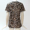 Chiffon Women T-Shirt Short Sleeve Leopard Fashion Summer Tops (M)