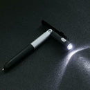 Multifunctional Ballpoint Pen Folding LED Light Phone Holder Pen (Black