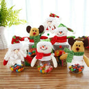 1pcs Christmas Candy Storage Box Jar Bottle Santa Claus Snowman Elk Bear Xm F6V8