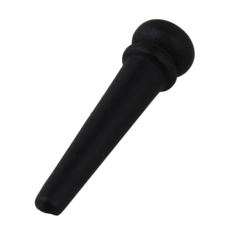 6Pcs Black Ebony Shell Guitar Bridge Bone Pins Set with Green Abalone Dot F