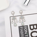 Korean Version Of The Long Crystal Pendant Jewelry Hollow Flower Drops Tass