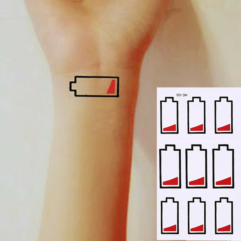 No Electricity Prompt Temporary Tattoos Body Arm Leg Waterproof Tattoo.Sticke Bj