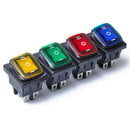 4pcs 6 Pin On/Off/On Rocker Toggle Push Switch Illuminated 250V 125V AC