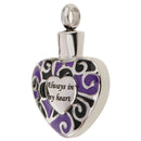 Heart Cremation Urn Charm Pendant For Pet Human Ash Urn Memorial Necklace