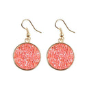 Fashion Women Round Crystal Dangle Ear Hook Circle Drop Earrings Jewelry