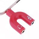 3.5mm Stereo Audio Jack Earphone Headphone 2 Way U Splitter Adapter A
