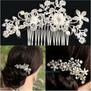 Bridal Prom Wedding Flower Prom Crystal Rhinestone Hair Comb Pin Clip Diamante