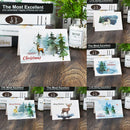6pcs Watercolor Merry Christmas Greeting Card party Birthday Invitation Gift PT+