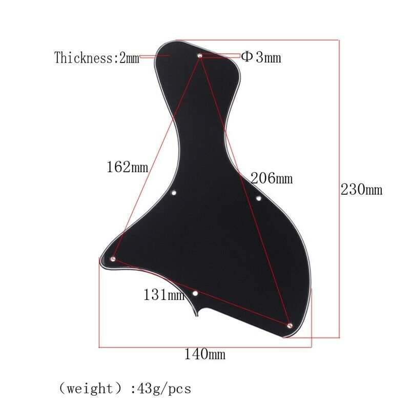 1PC Celluloid Guitar Pickguard Material Scratch Plate Shaped Black