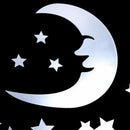 Moon and Stars Wall Stickers - 30cm Largest Moon with 66 Pcs Different Size I8T1