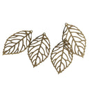 300 Pcs Mixed Color Hollow Charms Leaf Pendant Metal Laminate Decoration