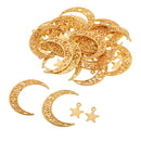 50 Packs DIY Retro Alloy Moon Star Connectors Charms Pendants Jewelry Making