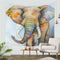 South Asian Elephant Tapestry Wall Hanging Hippie Beach Boho Scarf Mat White