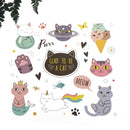 iron on patches cat heat transfer badges washable clothing deco diy applique JR